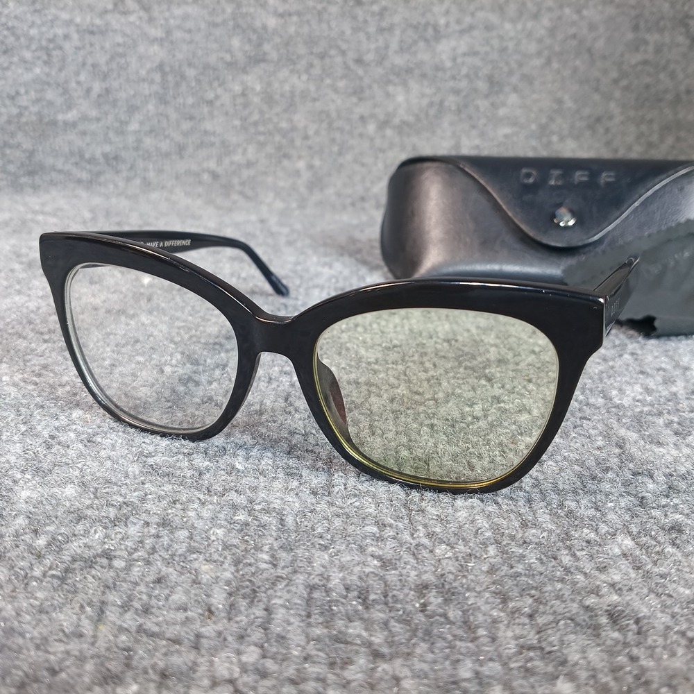 Diff Eyewear Eyeglass Frames Winston Women Black Cat Eye 52 18 143 BK-BB128